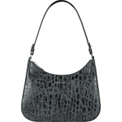 ROECKL Cleo small Croco silver  - black (schwarz)