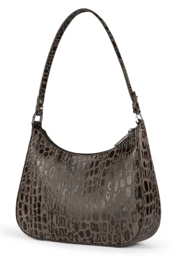 ROECKL Cleo small Croco silver  - mocca (braun) Online