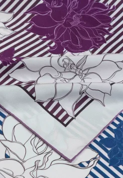 ROECKL Dahlias & Stripes 64x64  - burgundy (rot) Best
