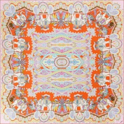 ROECKL Elephant Parade Silk 140x140 - multi flamingo (orange) Online