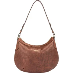 ROECKL Liberty Schultertasche small Croco  - saddlebrown (braun)