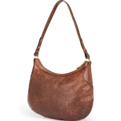 ROECKL Liberty Schultertasche small Croco  - saddlebrown (braun)