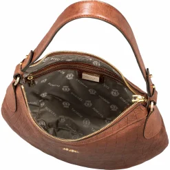 ROECKL Liberty Schultertasche small Croco  - saddlebrown (braun)
