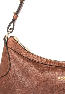 ROECKL Liberty Schultertasche small Croco  - saddlebrown (braun)