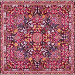 ROECKL Tapestry Flowers 140x140 - multi wine (rot) Clearance
